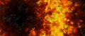 Abstract burn fire flames in bright orange red in brush strokes Royalty Free Stock Photo