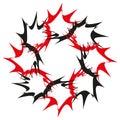 Abstract burst pattern. Sharp radial lines. Dynamic explosion effect. Vector chaotic design Royalty Free Stock Photo