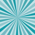 Abstract burst sunburst rays in shades of blue from center, pop art retro style vector eps10 background Royalty Free Stock Photo