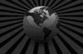 Abstract business background, dark gray with earth globe