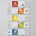 Abstract business chart. 5 Steps from lower to upper steps. diagram template/graphic or website layout. Vector.