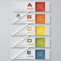 Abstract business chart. 5 Steps from lower to upper steps. diagram template. Vector. Step by step idea.