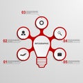 Abstract business concept infographic template. Lightbulb idea. Royalty Free Stock Photo