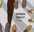 Abstract business conflict relationship collapse symbol