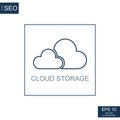 Abstract business icons, SEO cloud storage - Vector Royalty Free Stock Photo