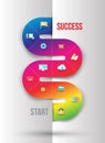 Abstract business info graphics template with icons. Royalty Free Stock Photo