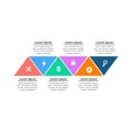 Abstract business infographics template with 6 triangles. Stock Vector illustration isolated on white background Royalty Free Stock Photo
