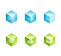 Abstract business logo set. cube icons shapes Royalty Free Stock Photo