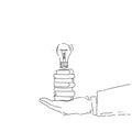 Abstract Business Man Hand Holding Light Bulb New Creative Idea Concept Royalty Free Stock Photo