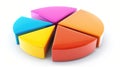 Abstract business pie chart made from colored parts. Business pie chart graphics Royalty Free Stock Photo