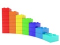 Abstract business schedule from colored toy bricks on a white Royalty Free Stock Photo