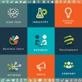 Abstract business and technology vector icons Royalty Free Stock Photo