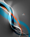 Abstract business wave lines on grey background