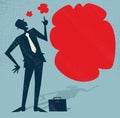 Abstract Businessman has an Idea. Royalty Free Stock Photo