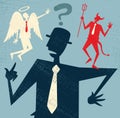 Abstract Businessman has a Moral Dilemma.