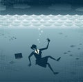 Abstract Businesswoman Drowning.