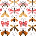 Abstract Butterflies Seamless Pattern