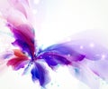 Abstract butterfly with blue, purple and cyan blots Royalty Free Stock Photo