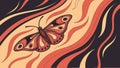 Abstract Butterfly with Dynamic Wavy Lines Vector Art, vector design Generative AI Royalty Free Stock Photo