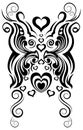 Abstract butterfly and heart tribal tattoo vector Royalty Free Stock Photo