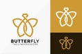 Abstract Butterfly Jewellery Logo Vector Design. Brand Identity emblem, designs concept, logos, logotype element for template Royalty Free Stock Photo