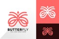 Abstract Butterfly Line Art Logo Design, Brand Identity Logos Designs Vector Illustration Template Royalty Free Stock Photo