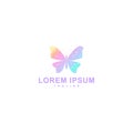 Abstract butterfly logo, low poly design with gradient color Royalty Free Stock Photo