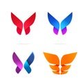 Abstract butterfly logo vivid modern geometric colorful gradient flower style vector logotype collection template design, concept