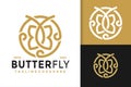 Abstract Butterfly Ornament Logo Design, brand identity logos vector, modern logo, Logo Designs Vector Illustration Template Royalty Free Stock Photo