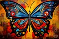Abstract butterfly painting in the style of pablo picasso. Insect. Animals art. Illustration, Generative AI