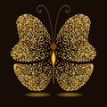 Abstract butterfly shape gold tinsel Royalty Free Stock Photo