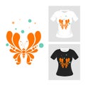 Abstract butterfly vector . T-shirt graphic design. Royalty Free Stock Photo