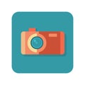 Abstract button camera icon on white background - Vector Royalty Free Stock Photo