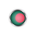 Abstract button with stylish metallic frame. Bangladesh flag vector illustration Royalty Free Stock Photo