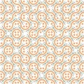 Abstract buttons, scissors, thread vector seamless pattern background. Truchet generative art style backdrop with sewing