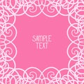 Abstract calligraphic swirl square frame with place for text. Can be used for card, poster, label, page decoration.