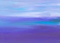 Abstract calm purple, blue and white background painting. Contemporary art. Soft brush strokes on paper