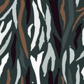 Abstract camouflage seamless pattern. Tiger skin, stripes wallpaper. Creative animal fur endless backdrop Royalty Free Stock Photo