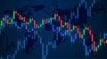 Abstract candlestick financial charts background