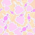 Abstract candy and cake seamless background