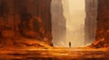 Abstract Canyon: A Futuristic Urbanity In Light Amber