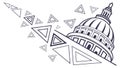 Abstract Capitol Building with Triangles Vector, vector design Generative AI Royalty Free Stock Photo