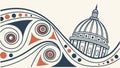 Abstract Capitol Dome: Geometric Patriotic Art Vector, vector design Generative AI Royalty Free Stock Photo