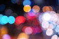 Abstract car lights bokeh traffic on street. night lights bokeh on the road. Circle colorful lights on the city use as a Royalty Free Stock Photo