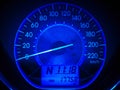 Abstract car speedometer in blue tone Royalty Free Stock Photo