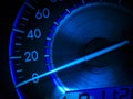 Abstract car speedometer in blue tone Royalty Free Stock Photo