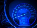 Abstract car speedometer in blue tone Royalty Free Stock Photo