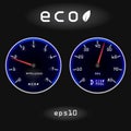 Abstract car speedometer and tachometer on black background Royalty Free Stock Photo