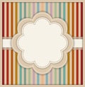 Abstract Card With Flower And Colorful Retro Striped Background Royalty Free Stock Photo