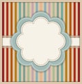 Abstract Card With Flower And Colorful Retro Striped Background Royalty Free Stock Photo